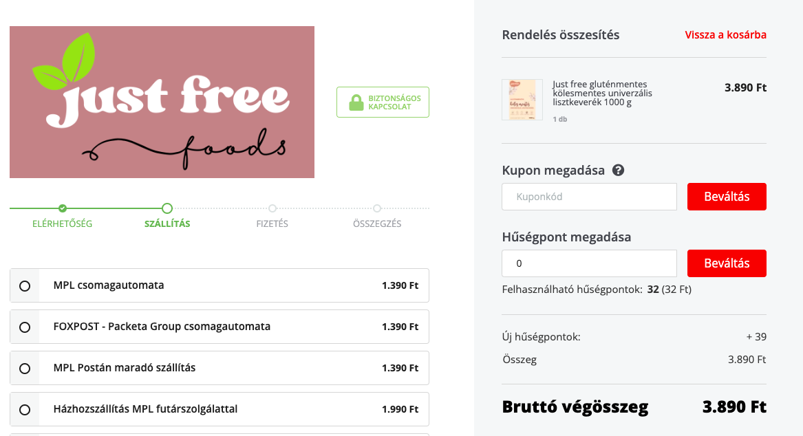 just free hűségpont segítség
