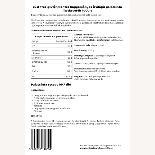 Kép 2/3 - hagyományos ízvilágú palacsinta hátsó címke