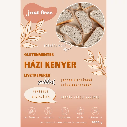 Kép 1/4 - Gluténmentes kenyér liszt zabbal